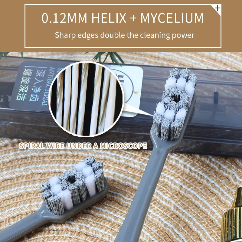 MS  Soft Toothbrush Spiral Soft Independent Plastic Box High Grade Transparent Cute Toothbrush