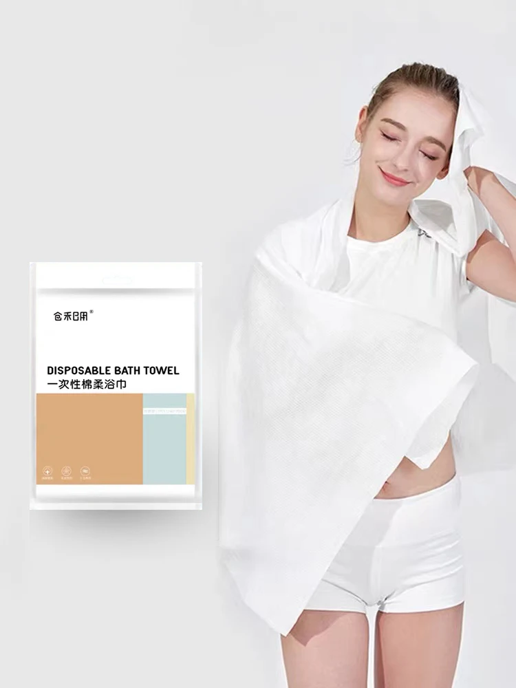 adult disposable white bath towels 100x70cm cotton bath towels