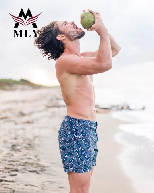 MLY supplier print popular trunk mens swimsuit quick dry board shorts swim trunks