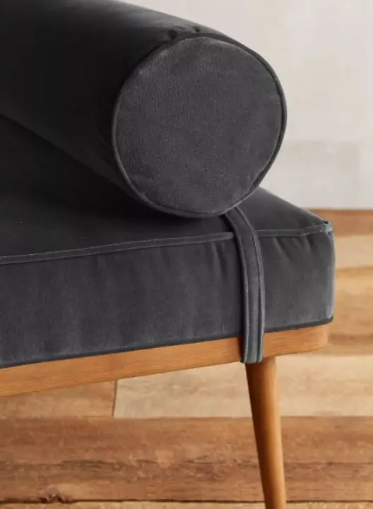 Luxury Linen Fabric sofa bed  chaise lounge recliner Soild Wood Indoor Daybed for Home