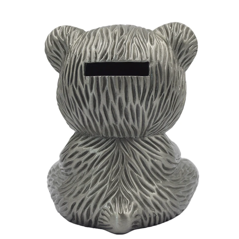 Home Decoration Christmas Birthday Gift Metal Lovely Bear Money Bank  Alloy Piggy Bank Coin Bank