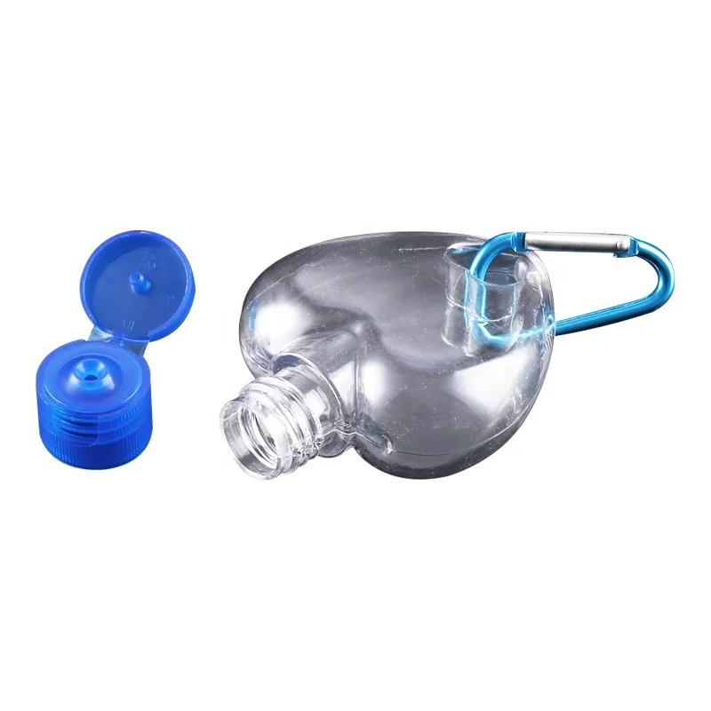 Outdoor household portable lovely hand sanitizer bottle 50ml hook bottle 50ml plastic bottles