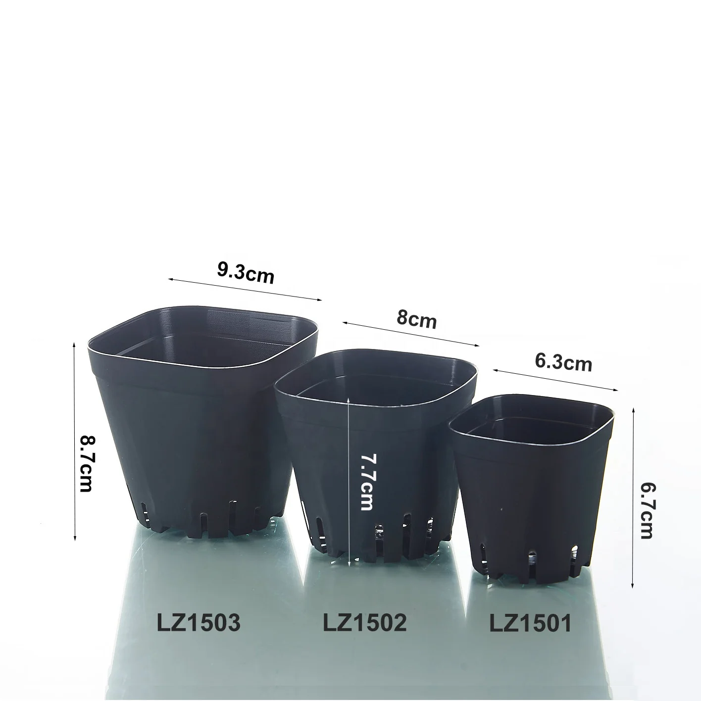 Акция, оптовая продажа, белые и черные квадратные пластиковые мягкие дешевые садовые горшки для садовых растений