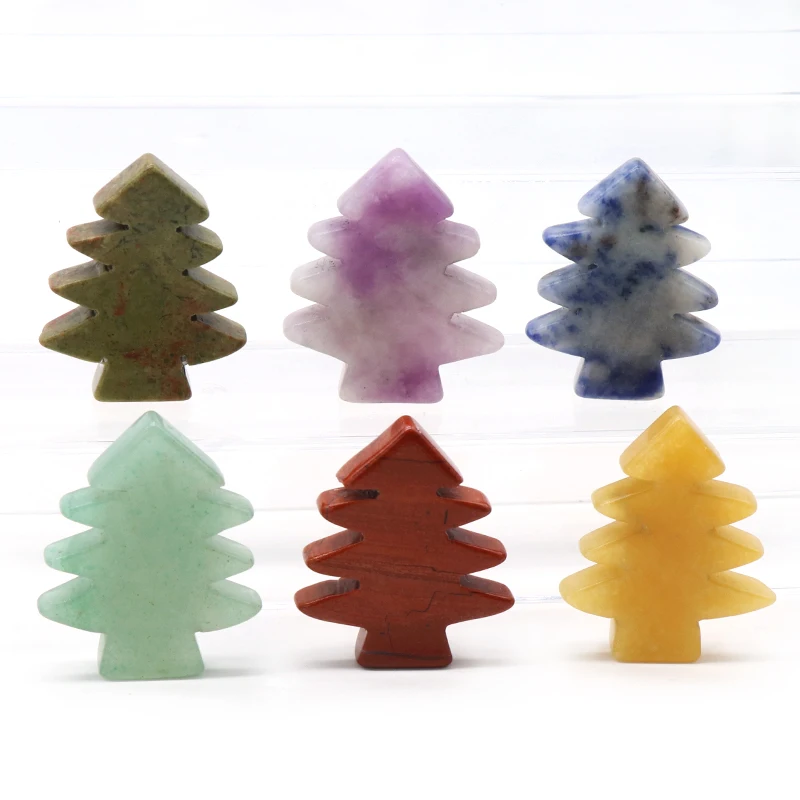 Factory offer large stock Natural Gem Crystals Healing Stones Hand Made Crystal Tree For Christmas Gift Pocket Stone