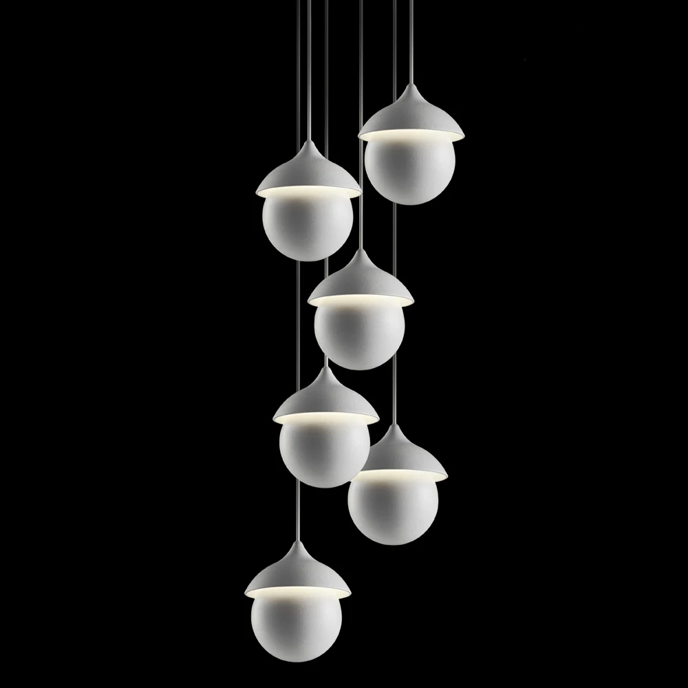 Custom LED Designer Hanging Lights Apple Shape Lamp Iron Material Chandelier Pendant Lamp