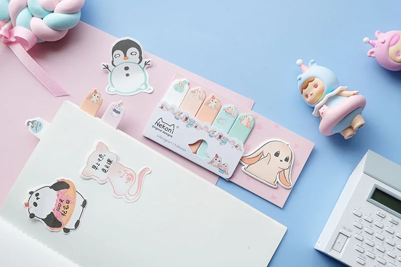 Nekoni Hot Sale Sticky Notes Pad Memo Pad Animal Self-Stick Note Pads Paper Index Bookmark Cute Kawaii Memo Note