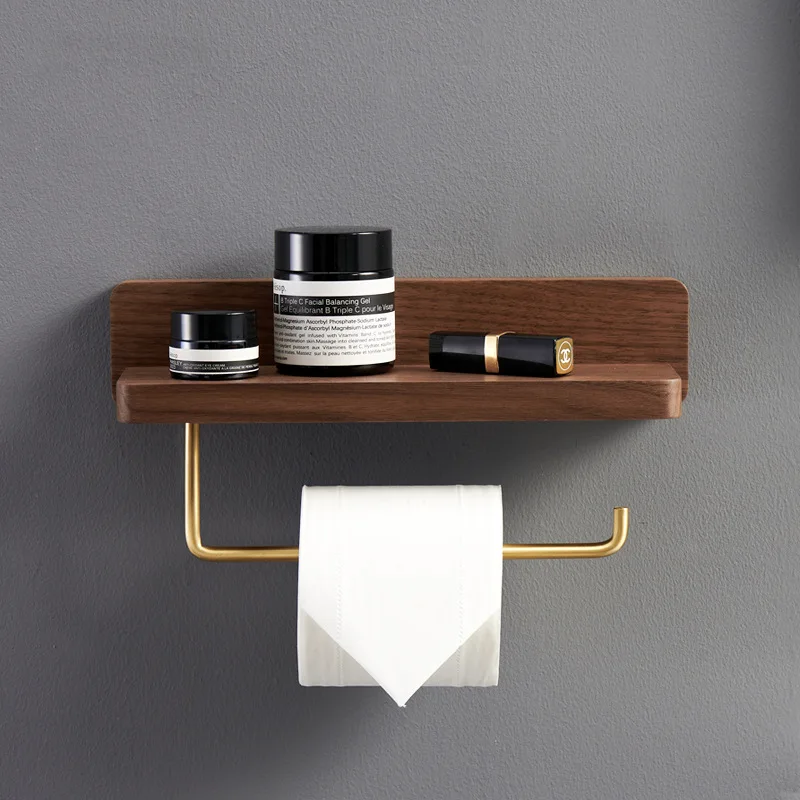 Stylish and Functional Design Toilet Bathroom Kitchen Wall Mount Wood Tissue Paper Holder