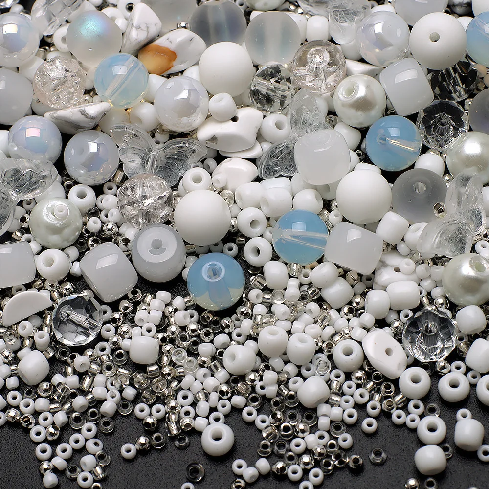 Wholesale Bulk 2-8mm Mixed Gravel Combination Crystals Charm Glass Seed Rice Beads For Rosary Bracelet DIY Jewelry Making Kit