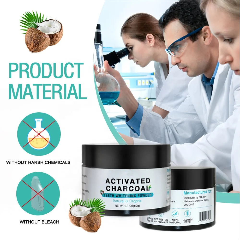 CEFDA approval food grade natural organic tooth whitening powder activated bamboo charcoal tooth powder