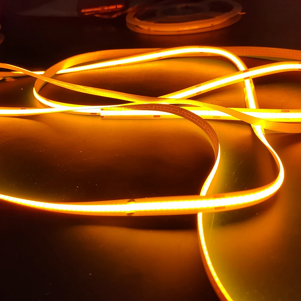 New Designed High Density Warm White IP65 Silicone Waterproof DC 12V/24V Flexible COB/FOB LED Strip