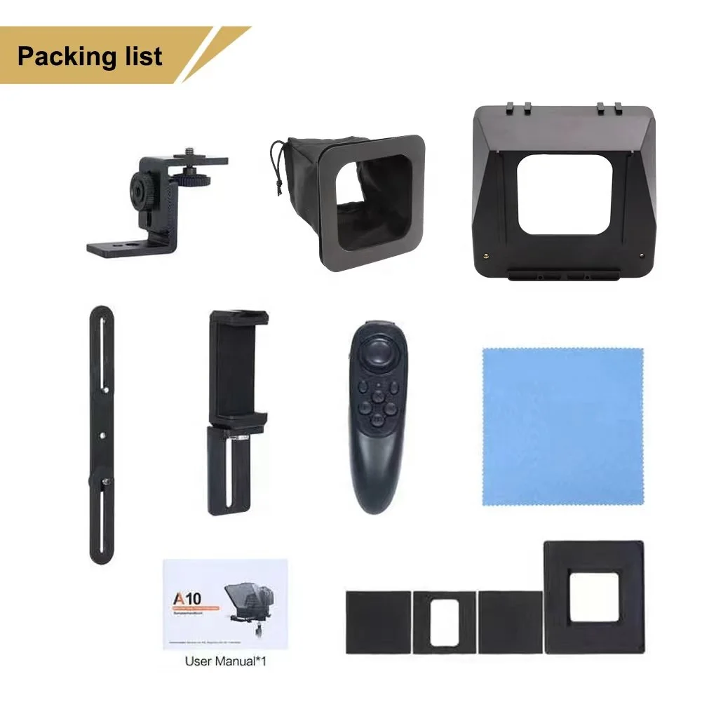 Phone and DSLR Recording Mini Teleprompter Portable Inscriber Mobile Teleprompter Artifact Video With Remote Control