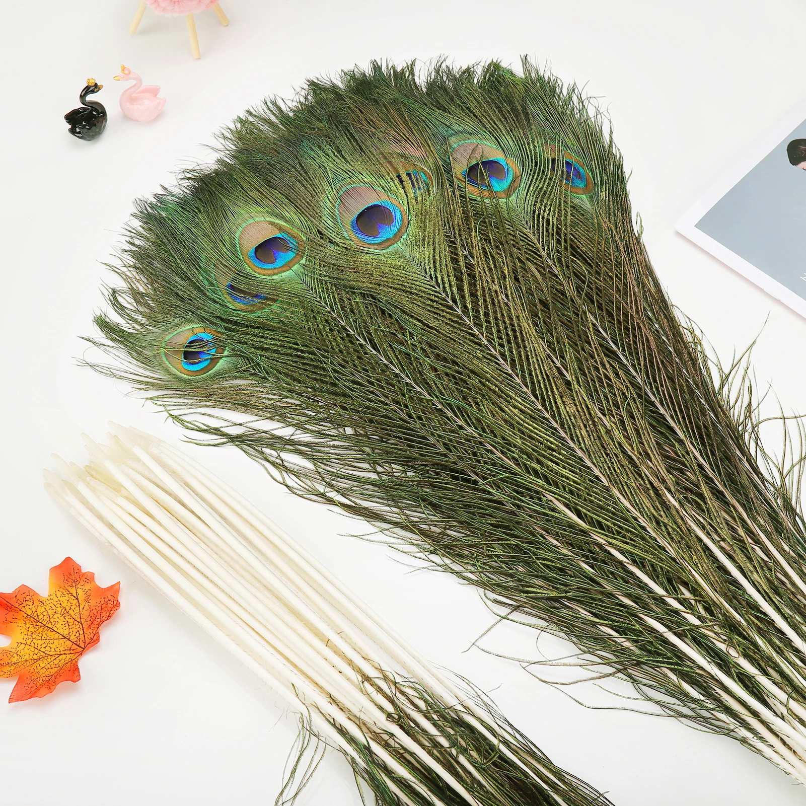 Wholesale DIY Jewelry Wedding Decorations Natural Real Peacock Feathers 20-24in Factory Custom Color