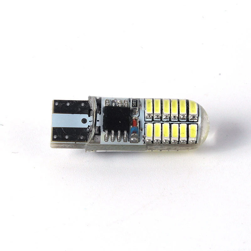 canbus T10 W5W Silicone Case 24 SMD 3014 LED Car Reading Light 192 168 501 24SMD 24 LED Auto Wedge Bulb Parking Lamps 12V