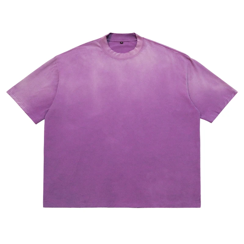 High Quality Sunfade Process 100cotton Wash Tshirt Custom Vintage Wash Faded Men's T-shirts for Men 