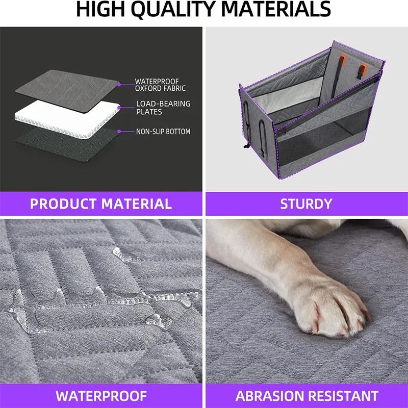 Oxford Cloth Waterproof and Anti-Soil Pet Car Mat for Rear Seat with Durable Hard Bottom - Ideal for Dogs and Cats Traveling