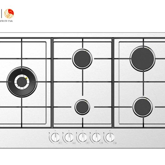 
S58669A/B/C DE&E Tempered glass gas hob factory price high efficiency 5 burners gas stove 