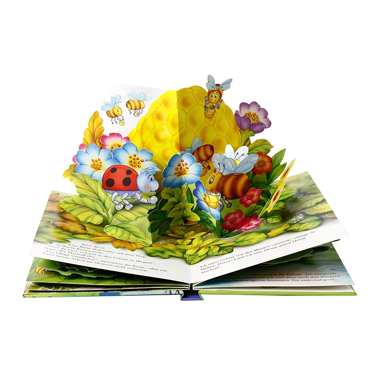 Custom Hardcover Paper Cardboard Baby Kids Story 3D Book Pop Up Books Printing For Children