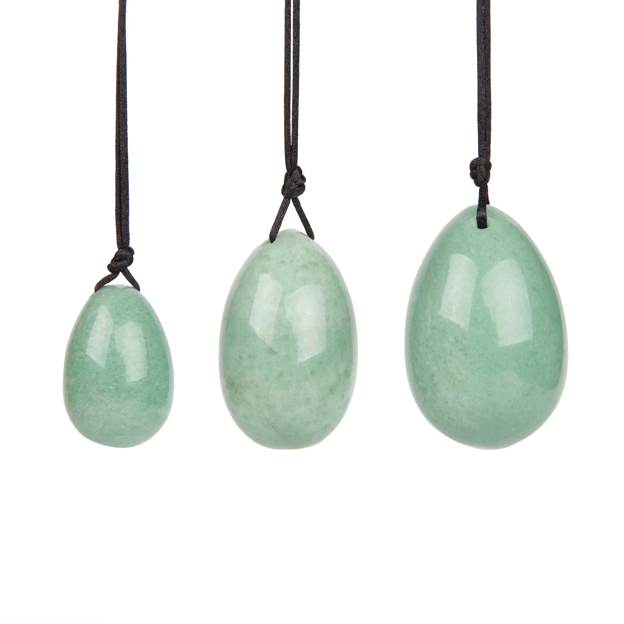 Nephrite Jade Eggs 3 pcs set Drilled Yoni for Training Love Muscles Woman Vaginal Exercise