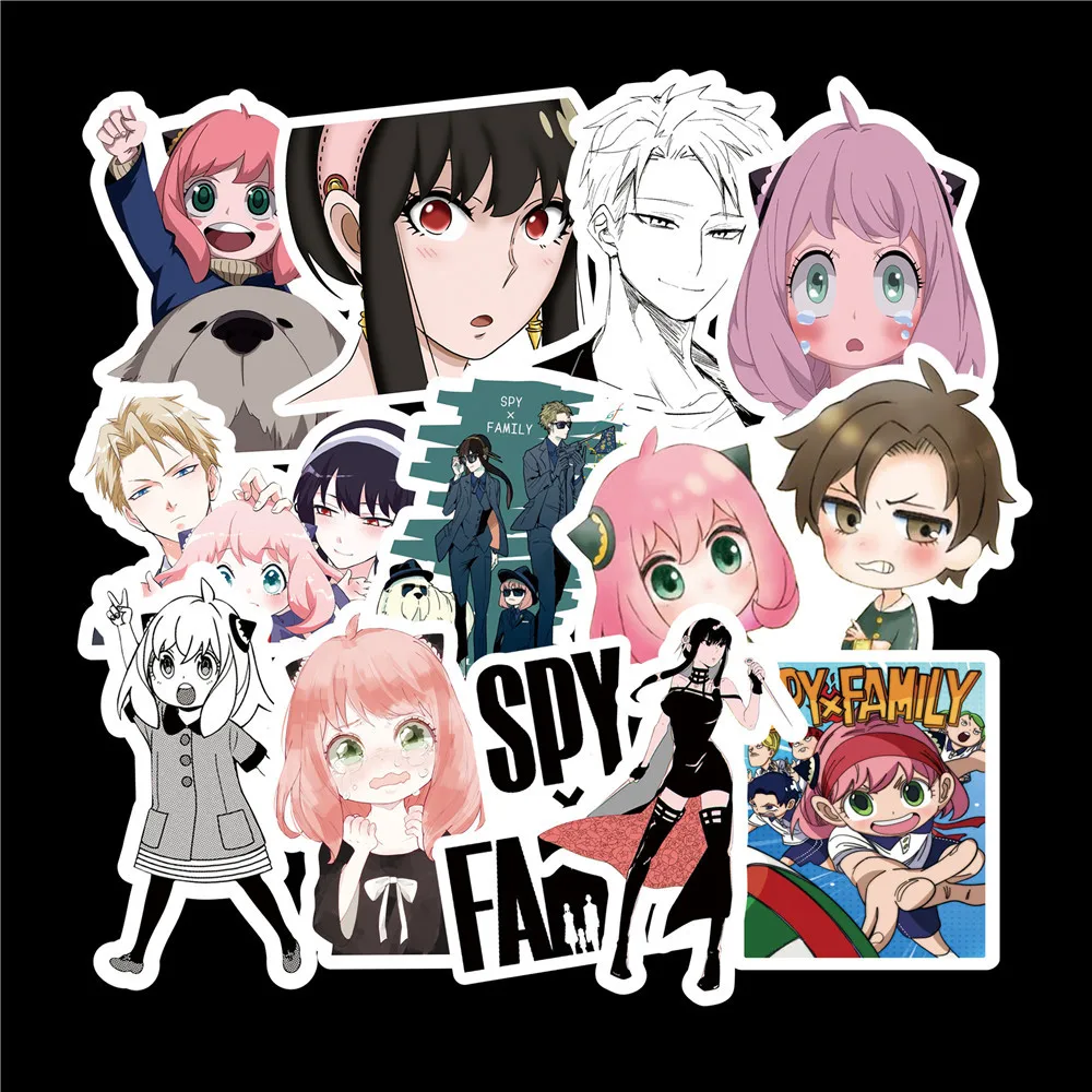 50pcs Japanese Anime SPY X FAMILY Stickers For Laptop Cup Suitcase Cartoon Sticker Waterproof