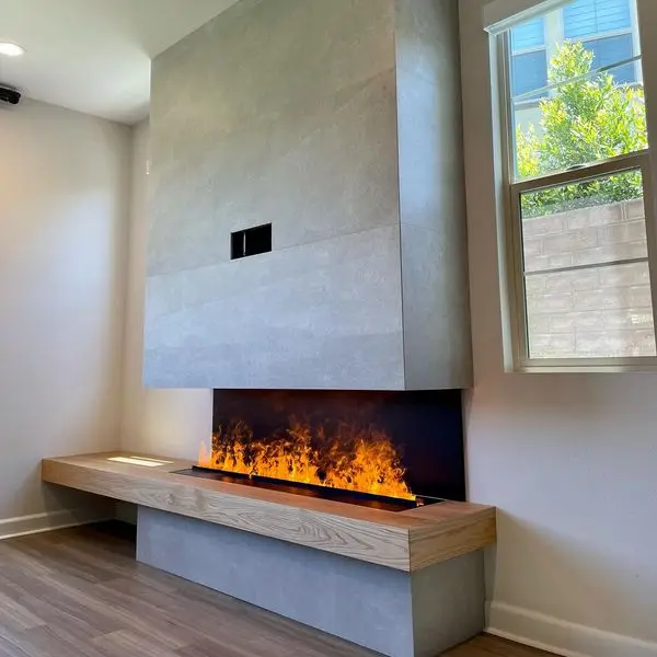 LED Electric Fireplace Wall-Mounted Decorative 3D Vapor Steam Water Heater Neon Flame Insert for Home Use