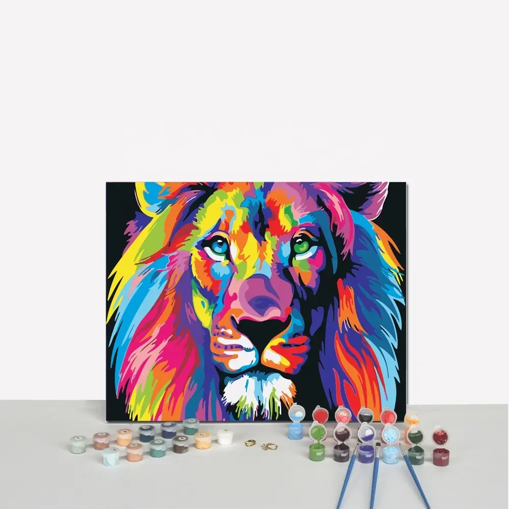 DIY Hot Design Colorful Animal Oil Paint Number Painting DIY Art Kits