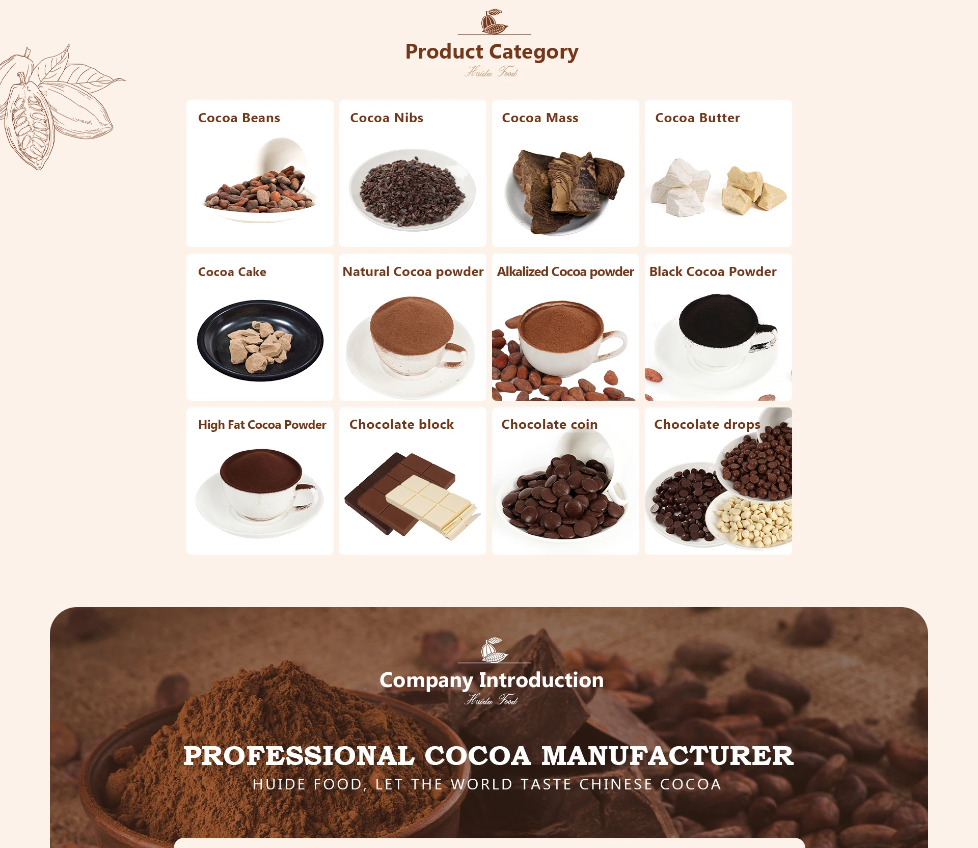 wholesale cocoa powder Direct Sale Alkalized Cocoa Powder JH0101(light brown) Food Ingredients made from West Africa cocoa beans