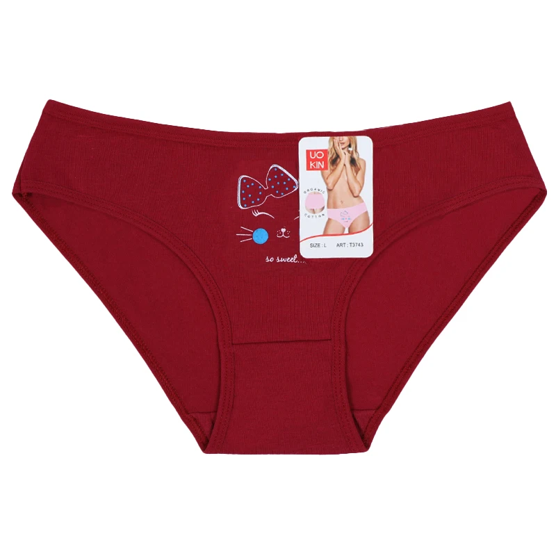 UOKIN Wholesale Cotton High Waist Printed Plus Size Women Panties ladies plus size underwear