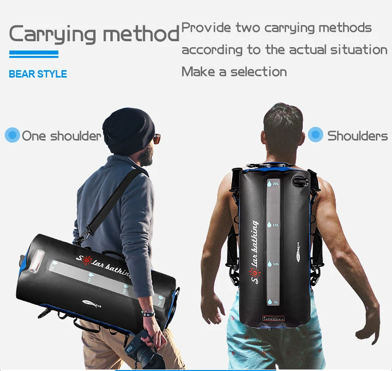BESTOP Waterproof Material TPU Food Grade Pressure Foot Pump 20L Water Bag Portable Camping Hot Water Showers