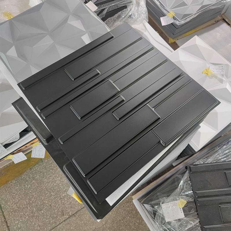 panel 3d pvc wall art decorative exterior 3d effect pvc wall panels adhesive glue fluted wall panels black 1mm