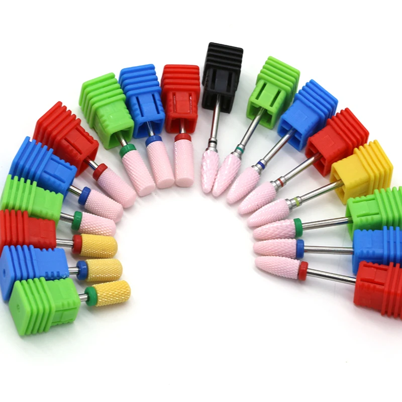 Professional Bullet Shape Bit Remove Gels Cross Cut Scrap Nail Art Ceramic Drill Bit Dental drill bits