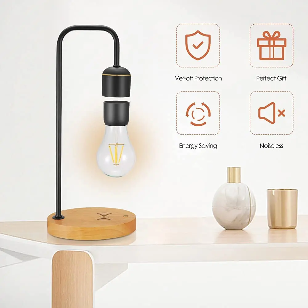 Patent verified Magnetic phone levitation lampe device products Floating platform Lamp LED levitating light bulb
