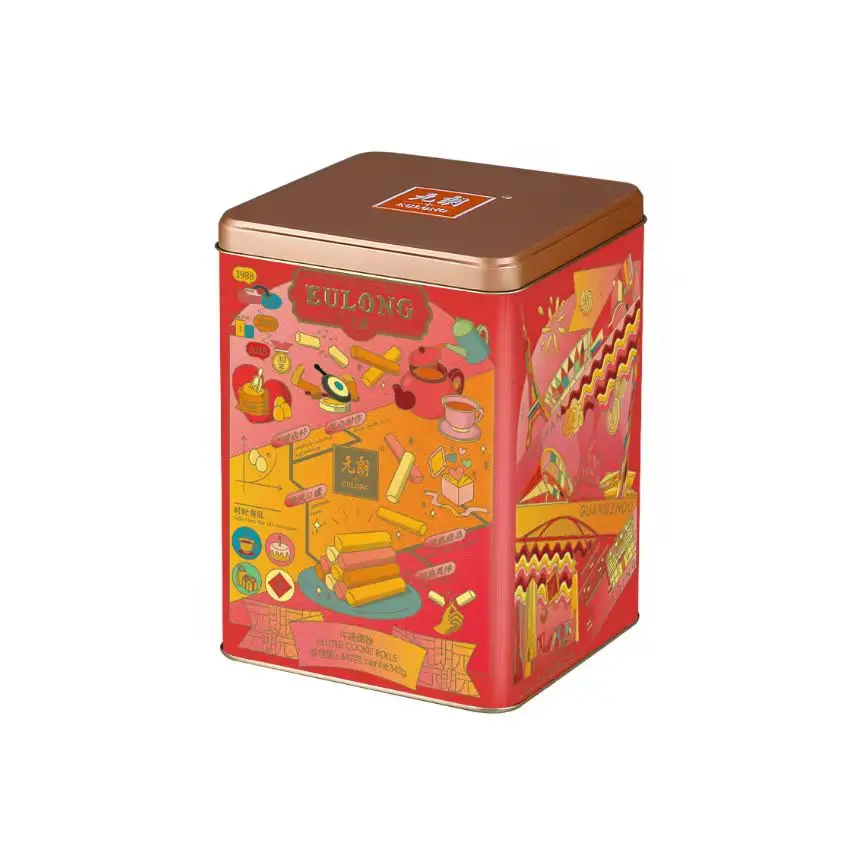 Высокое качество, оптовая продажа, свежие рулоны для сливочного печенья 342 г, жестяная коробка, печенье, сладкие закуски, яйцо, печенье на продажу