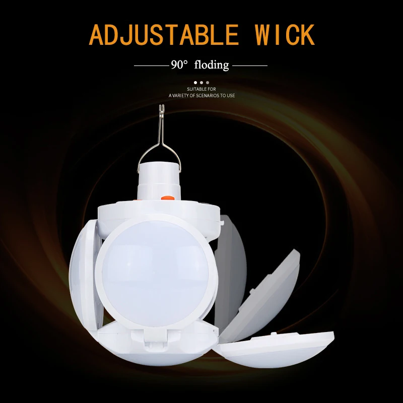 Solar Power Football Lights DC Charged  Portable Folding Hanging Camping Light Night Market Lamp Emergency Light