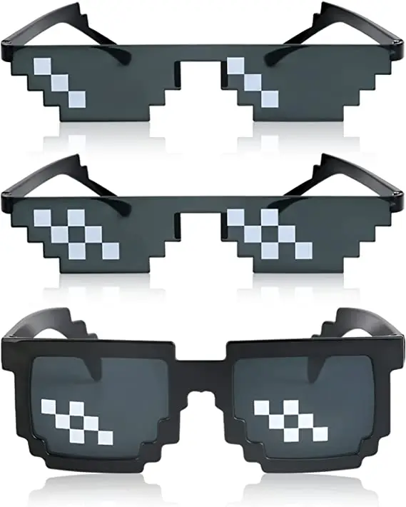 2022 UV 400 Pixelated солнцезащитные очки 8 Bit CPU Gamer Geek дизайнерские с логотипом приемлемы