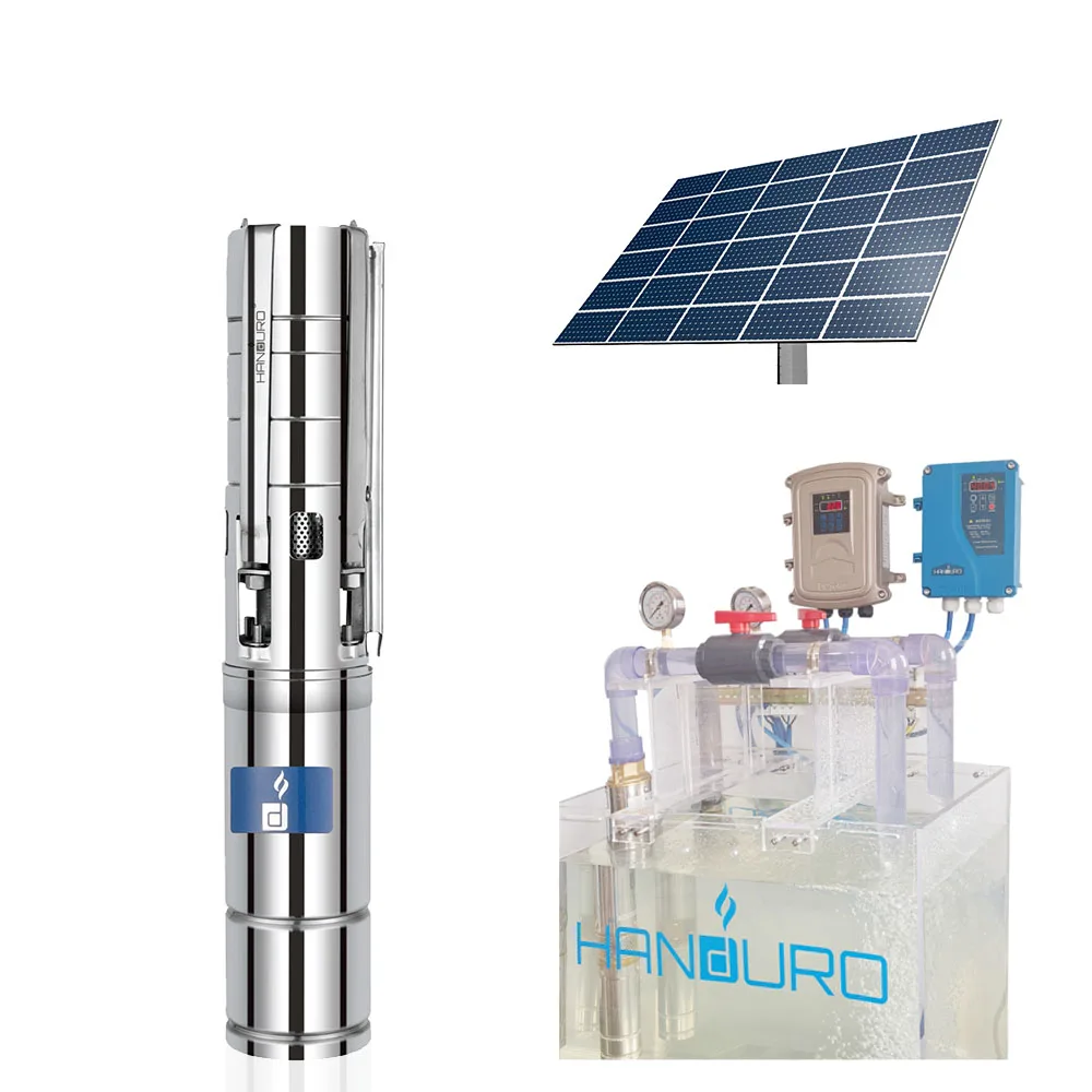 Hot sale DC solar power submersible water pump with panel