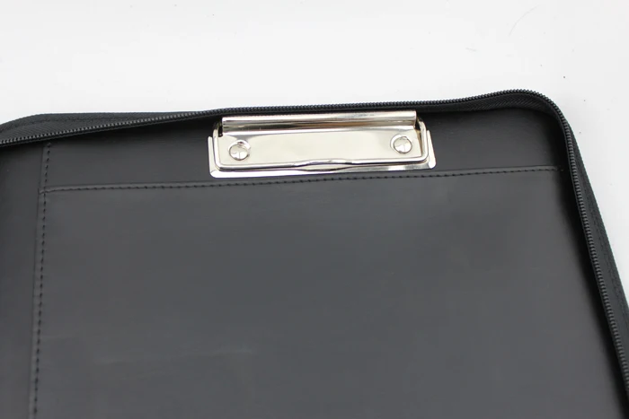 A4 Black Genuine Leather Zippered Portfolio Binder Folder for Men Art Padfolio Folder Portfolio Bag