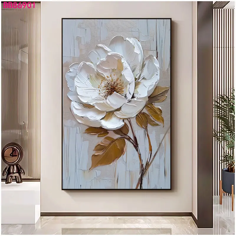 3D Texture Flower Canvas print Artwork Abstract Wall Art Paintings For Home Office Hotel Decor