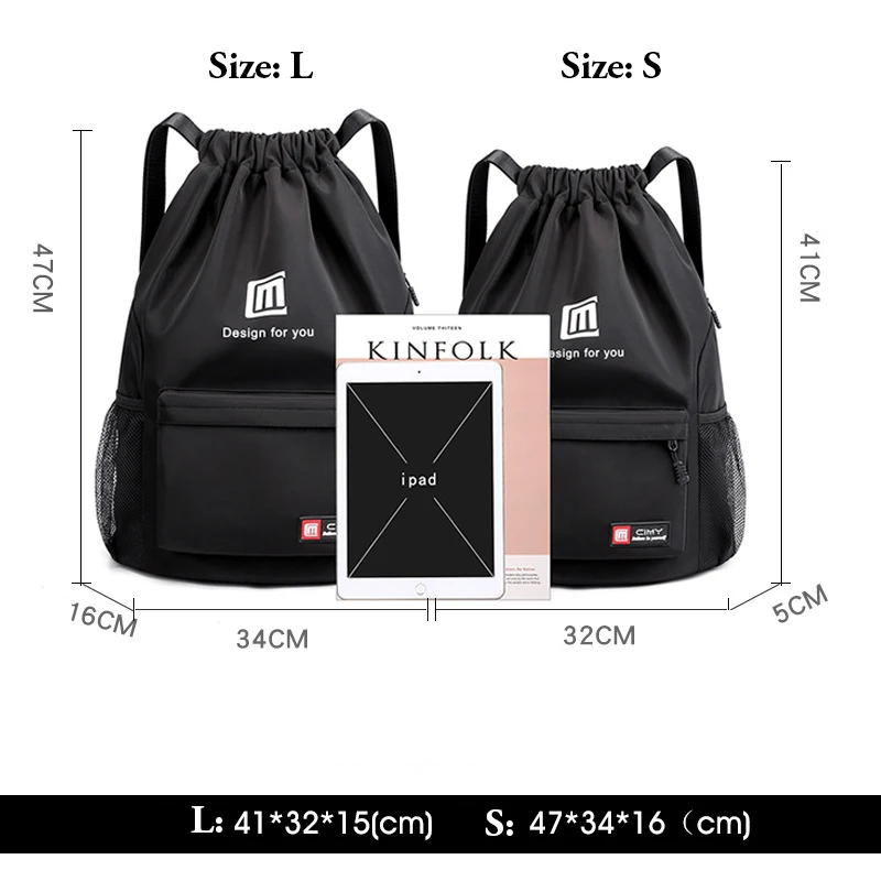 Polyester Sport Drawstring Bag Backpack Light Weight Running Bags Gym Bag Hiking Backpacks For Gym Traveling
