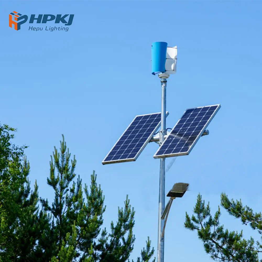 Wind Turbine Farm Desert Park Wind and Solar Hybrid Powerpower Led Light 1KW 2KW 3KW 4KW 5KW Lithium Iron Phosphate 75 80 IP65