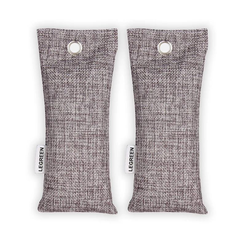 LEGREEN 2 Pack Bamboo Charcoal Air Purifying Bag Charcoal Bags Odor Absorber Shoe Deodorizer 75g