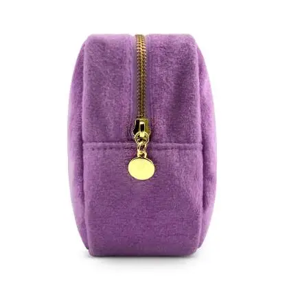 Eco friendly RPET terry cloth makeup bags sustainable towel cosmetic pouch for women