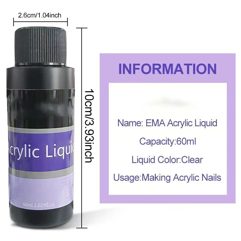 EMA Crystal Liquid 60ml Nail Shop Special Nail Extension Manual 3D Stereo Carved Sticky Diamond Transparent Crystal Powder