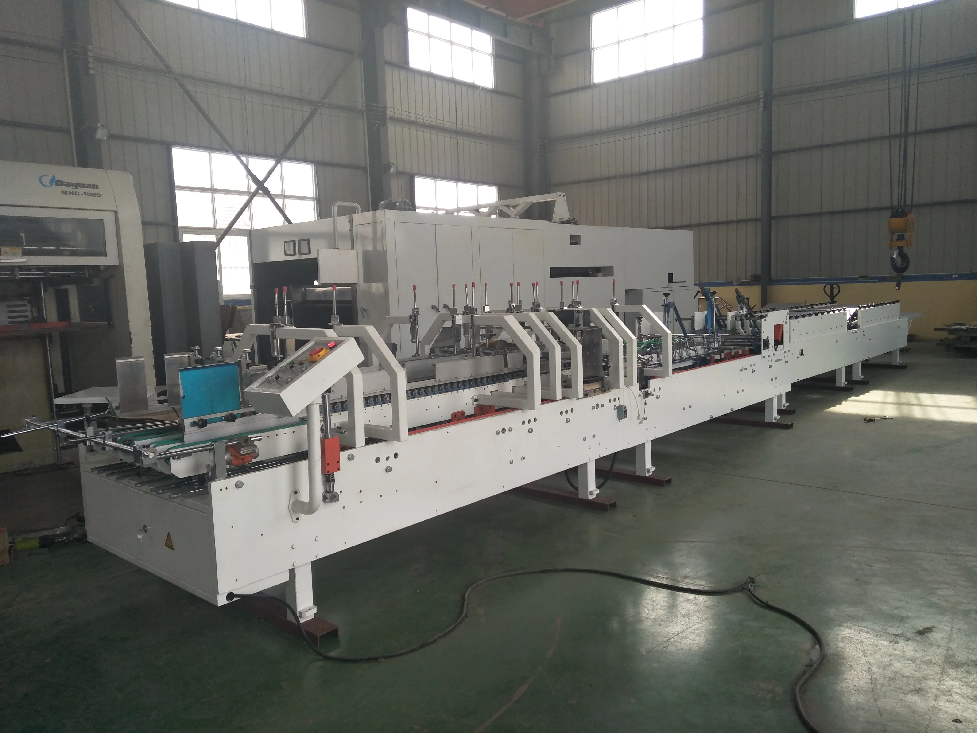 Automatic Crash Lock Bottom Folder Gluer Machine Box Making Pasting Glue Folding Gluing Machine