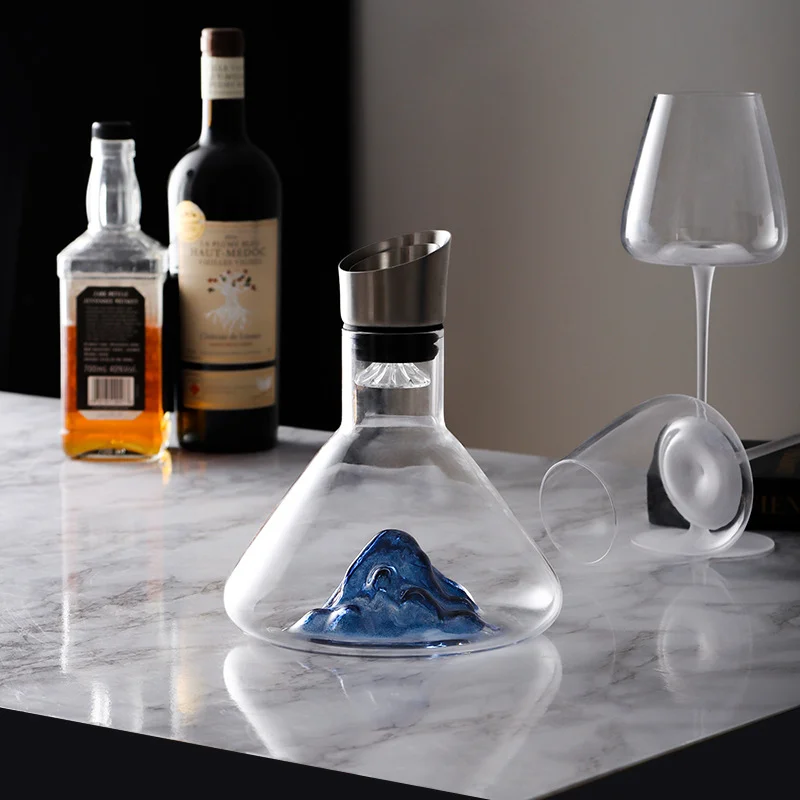 Customized Luxury Iceberg Red Wine Decanter Crystal Glass Quick Wine Decanter