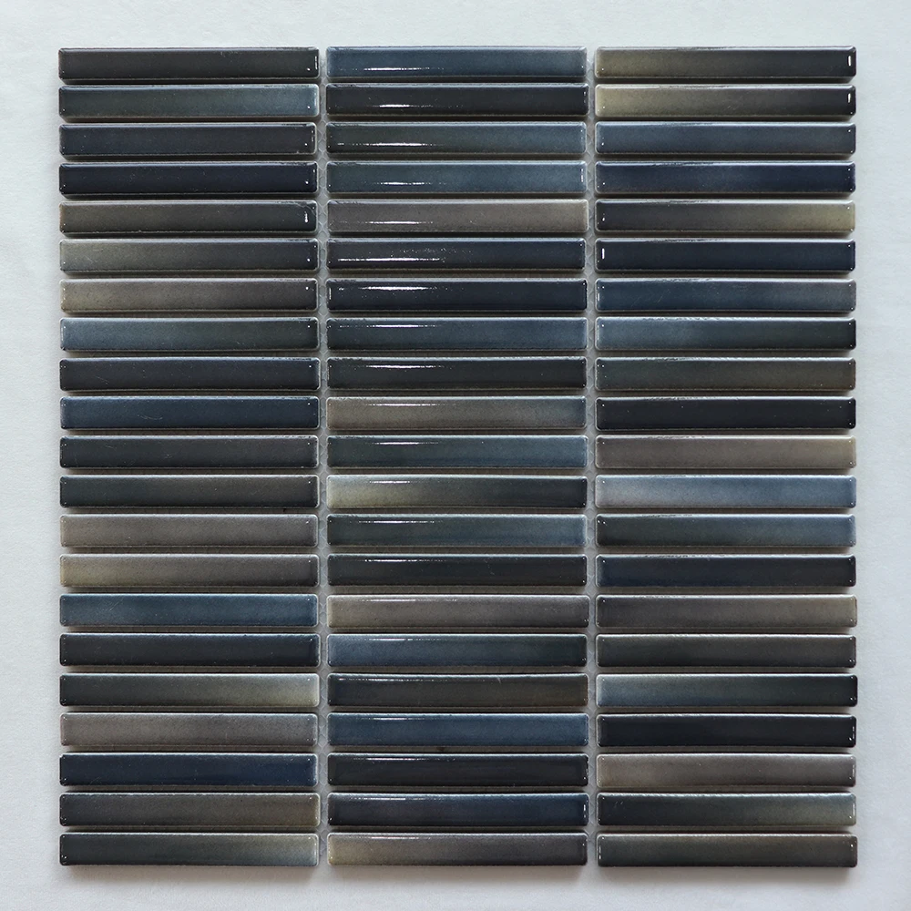 Foshan Factory Premium Glazed Porcelain Finger Strip Mosaic Tile For Bathroom And Kitchen Decor