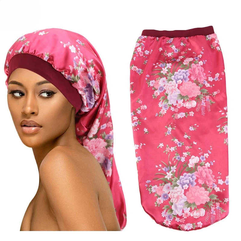 New Headwear Soft Silk Pirate Wrap Fashion Women Long Hair Care Satin Bonnet Headwrap