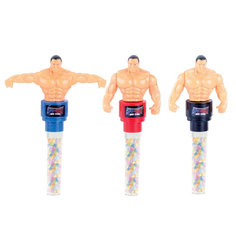 Китайские пластиковые игрушки для мальчиков, конфеты, вращающиеся пугающие желейные конфеты Hercules с конфетами внутри