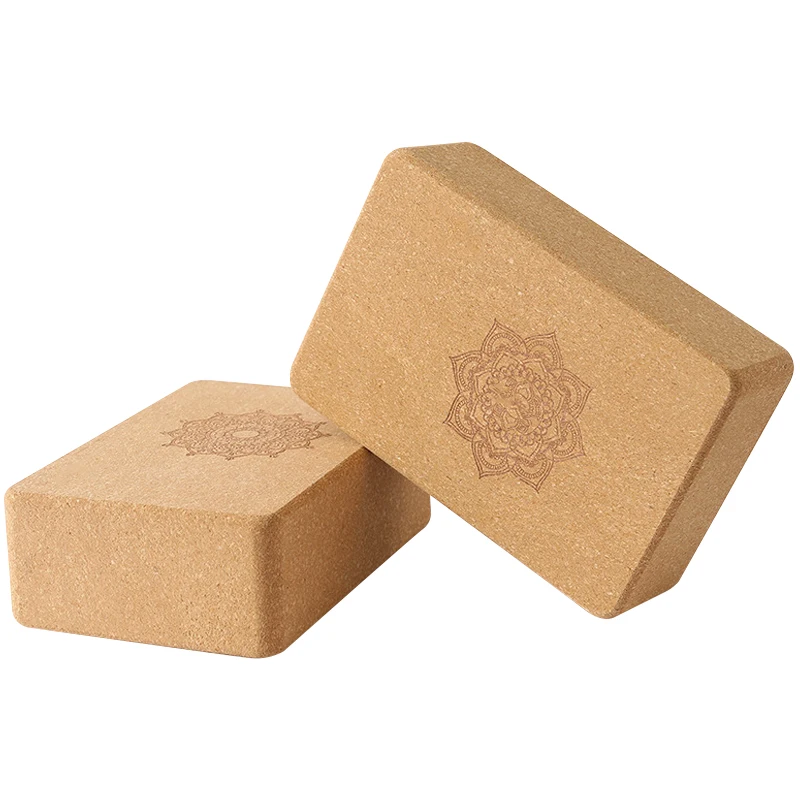Custom  Cork Yoga Bricks for Fitness Massage Eco Friendly Cork Yoga Block