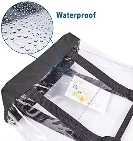 Clear Bag Transparent Vinyl PVC Tote PVC Reusable Shopping Purse for Women Eco Friendly Summer Tote Beach Handbags