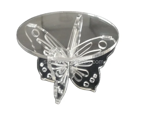 Factory wholesale acrylic cupcake stand display with butterfly base for countertop cupcake display